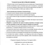 Transporte escolar para EB1/JI Frejufe
